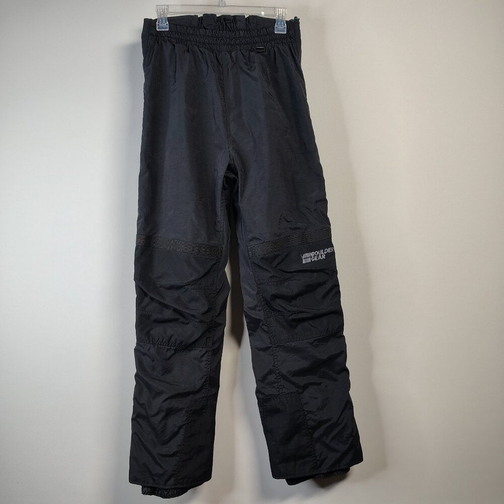 Boulder Gear Snow Pants Womens Black Fleece Lined Full Zip Waist Overs‎ Size 12